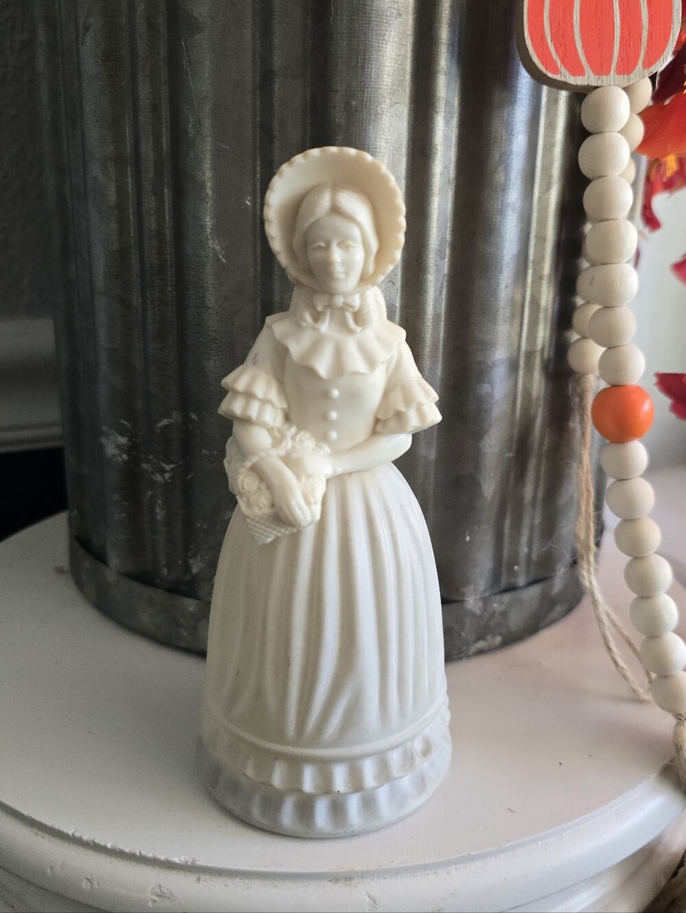Avon White Victorian Lady Figurine Bottle